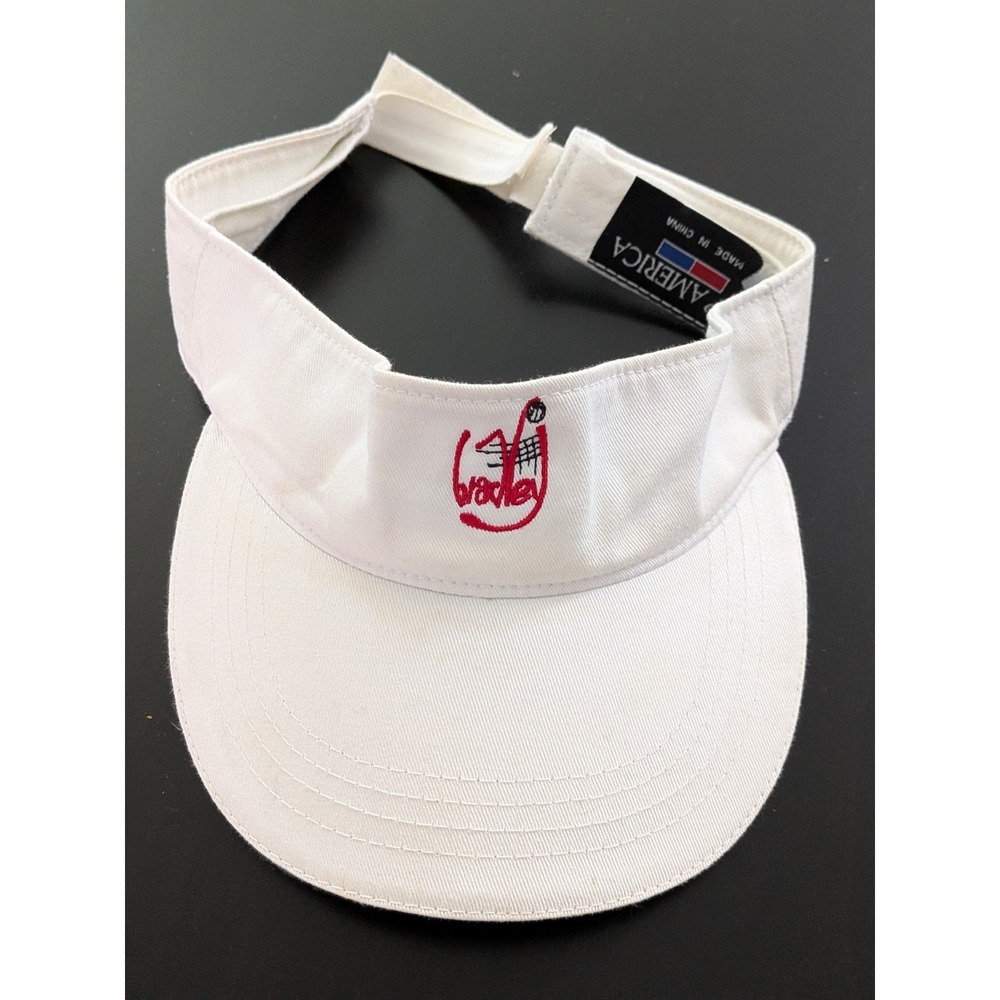 Vintage Bradley Volleyball Visor White Strapback OSFM Cap America
